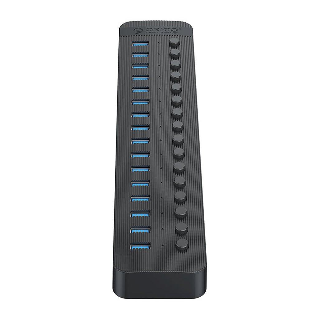 Orico CT2U3-16AB 16x USB-A 3.0 sujungimo dėžė su jungikliais - Juoda -- USB Hubs