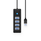 Sujungimo dėžė Orico PW4U-U3 USB-A / 4x USB-A 3.0 - juoda -- USB Hubs