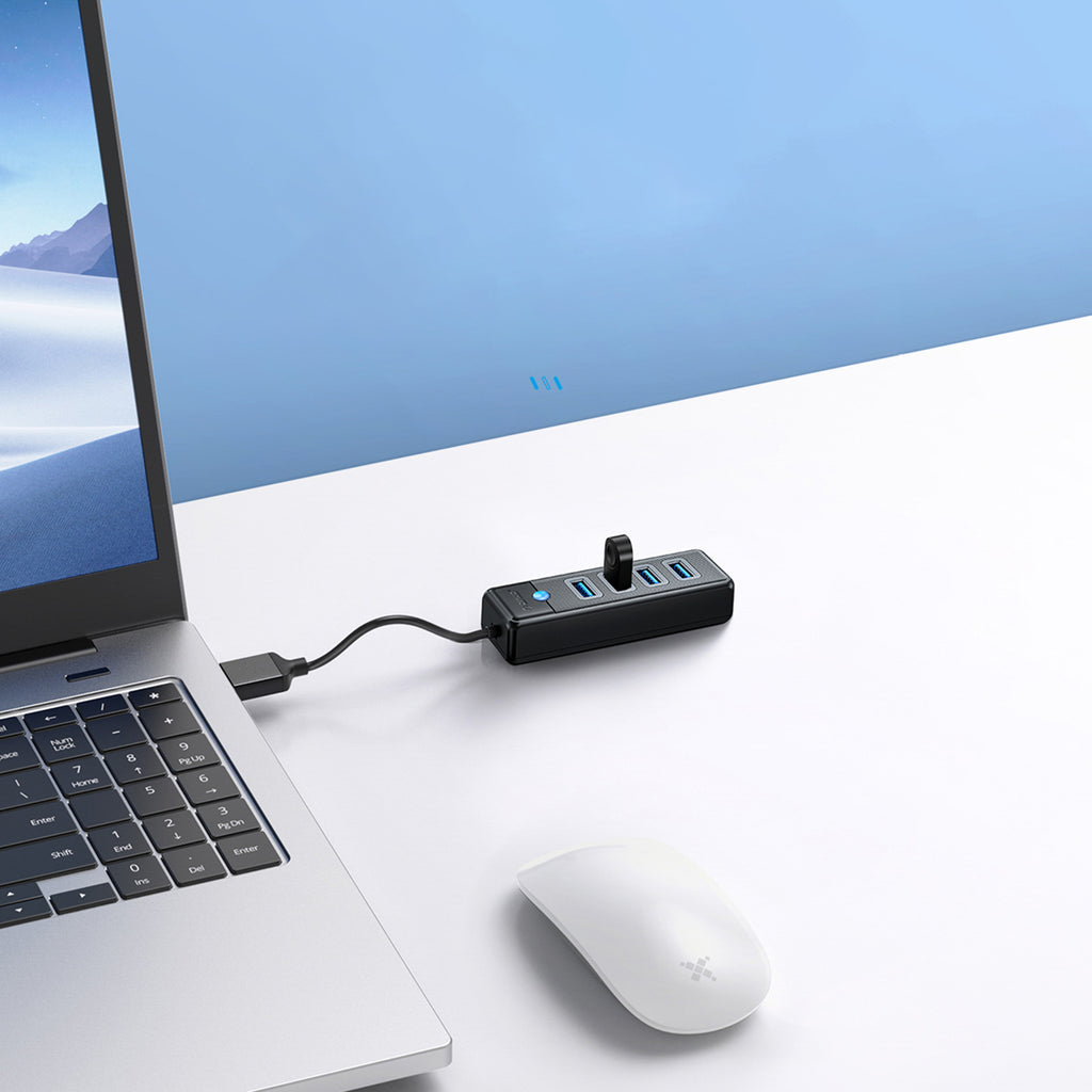 Sujungimo dėžė Orico PW4U-U3 USB-A / 4x USB-A 3.0 - juoda -- USB Hubs