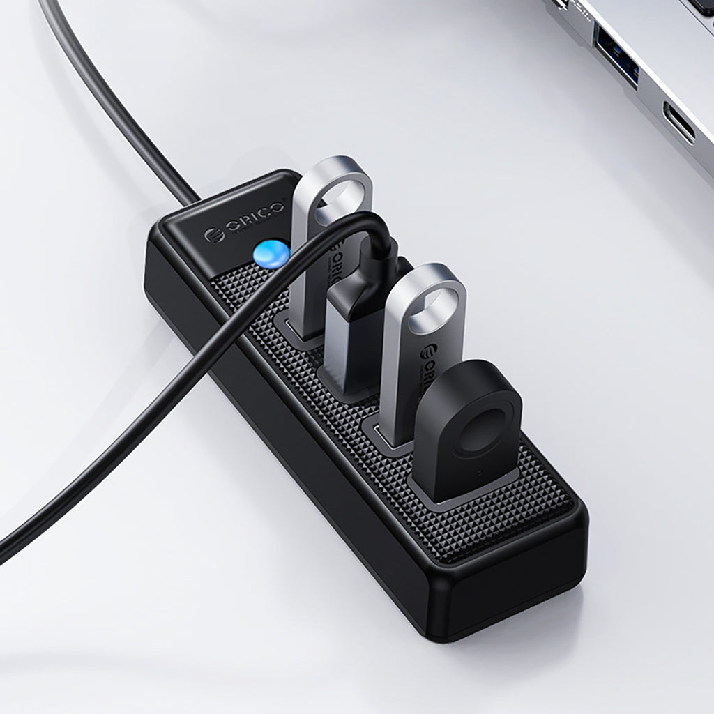 Sujungimo dėžė Orico PW4U-U3 USB-A / 4x USB-A 3.0 - juoda -- USB Hubs