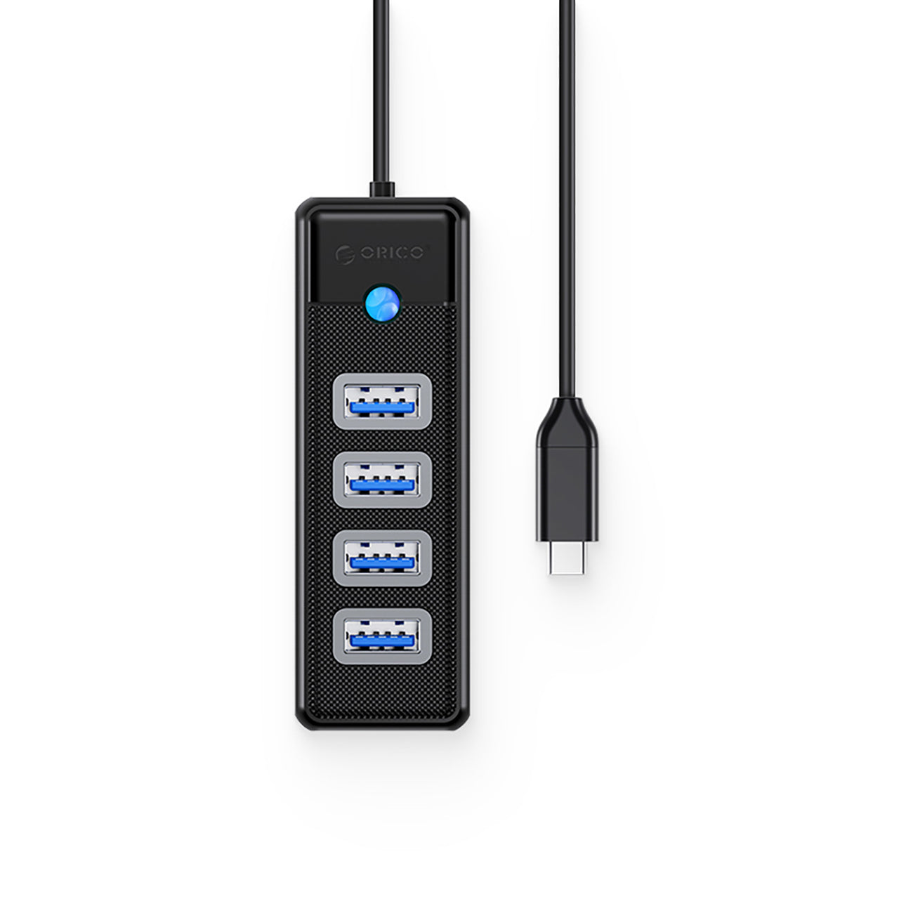 Orico PW4U-C3 USB-C / 4x USB-A 3.0 Hub - Juodas -- USB Hubs