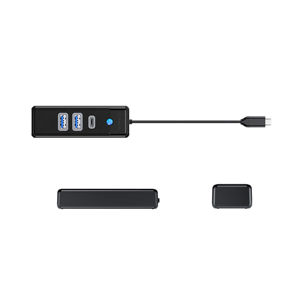 Orico PWC2U-C3 USB-C Hub / 2x USB-A 3.0 + 1x USB-C 3.0 - Juodas -- USB Hubs