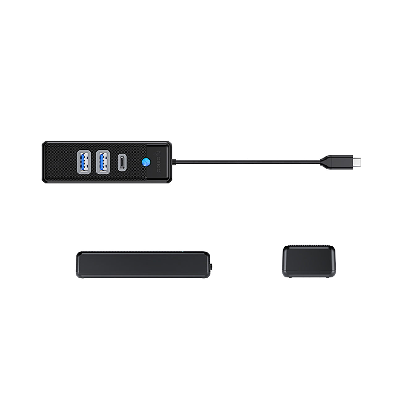 Orico PWC2U-C3 USB-C Hub / 2x USB-A 3.0 + 1x USB-C 3.0 - Juodas -- USB Hubs