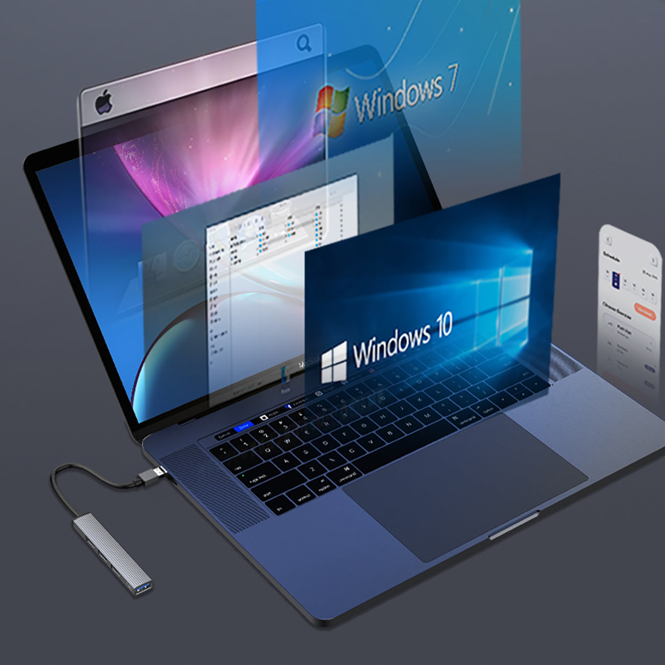 Orico AH-A13 USB-A Hub Docking Station 1x USB-A 3.0 + 3x USB-A 2.0 - Pilka -- USB Hubs