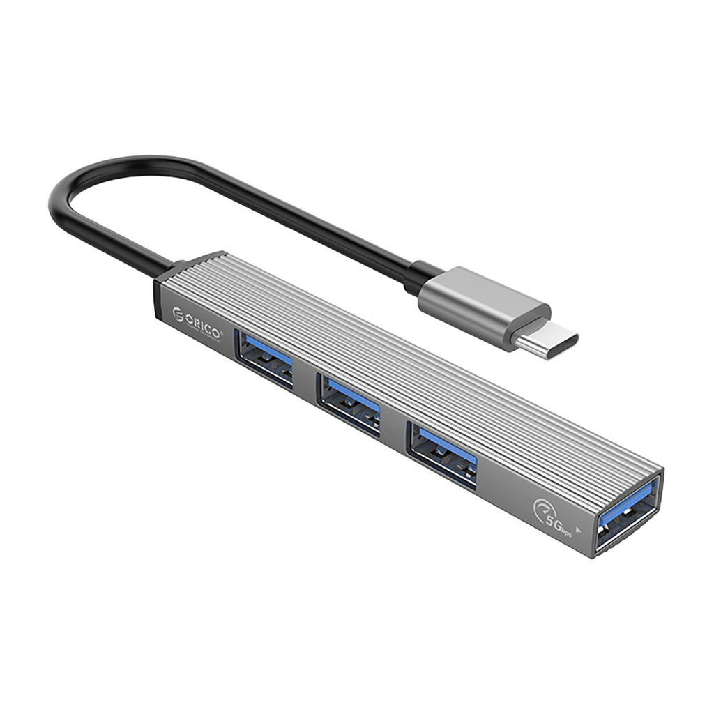 Orico AH-13 USB-C Hub Doko Stotele 1x USB-A 3.0 + 3x USB-A 2.0 - Pilka -- USB Hubs