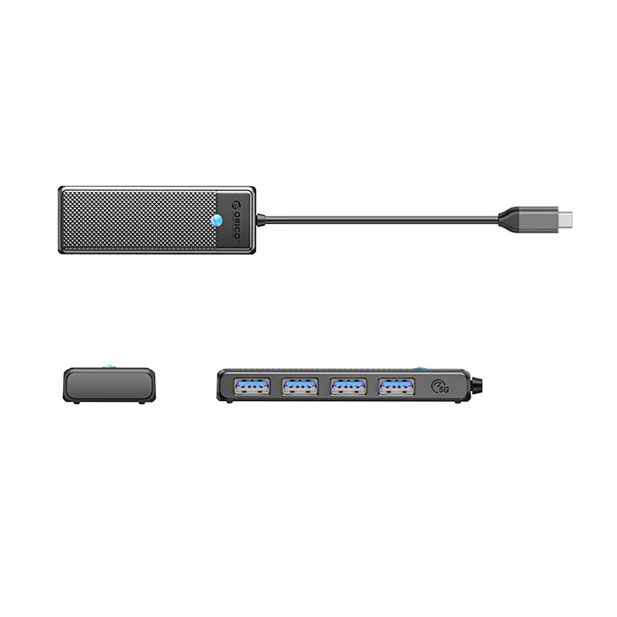 Orico PAPW4A-C3 USB-A Hub prijungimo stotis 4x USB-A 3.0 - Juoda -- USB Hubs