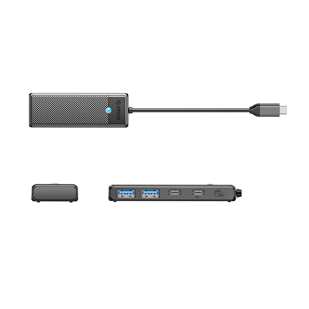 USB-C Hub Orico PAPW2AC-C3 prijungimo stotis 2x USB-A 3.0 + 2x USB-C 3.0 - juoda -- USB Hubs