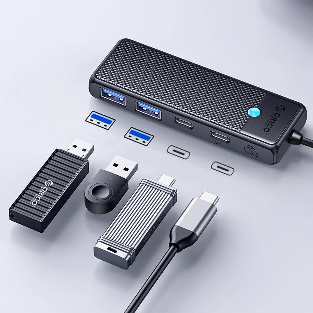 USB-C Hub Orico PAPW2AC-C3 prijungimo stotis 2x USB-A 3.0 + 2x USB-C 3.0 - juoda -- USB Hubs