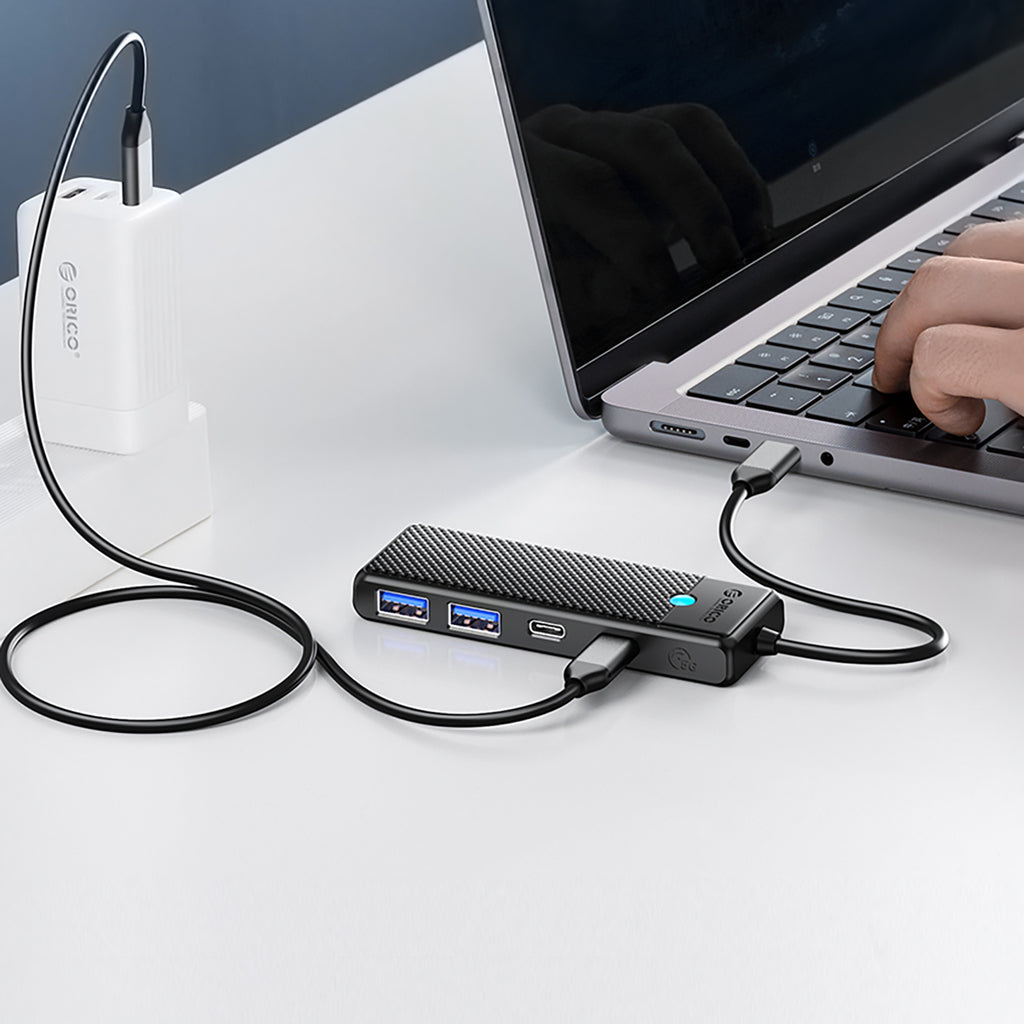 USB-C Hub Orico PAPW2AC-C3 prijungimo stotis 2x USB-A 3.0 + 2x USB-C 3.0 - juoda -- USB Hubs