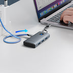 Orico PW11-5P USB-C Hub prijungimo stotis 1x USB-A 3.0 + 2x USB-A 2.0 + 1x USB-C PD + 1x HDMI - Pilka -- USB Hubs