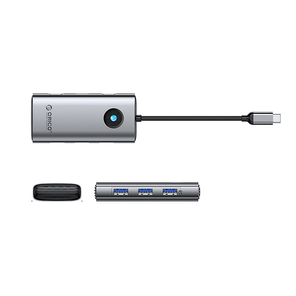 Orico PW11-6P USB-C Hub prijungimo stotis 3x USB-A 3.0 + 1x USB-C 2.0 + 1x HDMI - Pilka -- USB Hubs