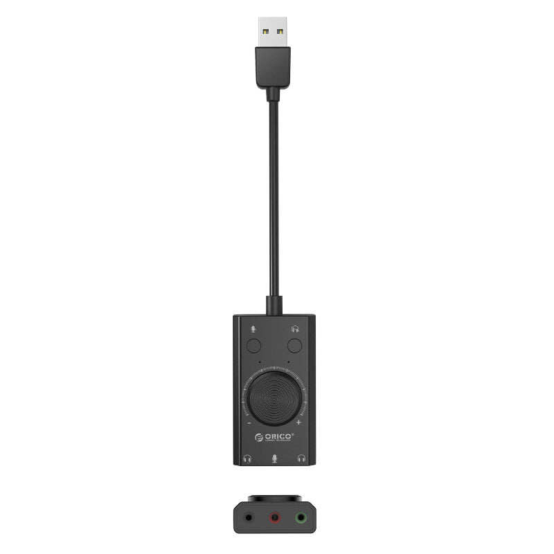 Orico SC2 išorinė daugiafunkcė garso kortelė su USB-A - juoda -- Audio Adapters