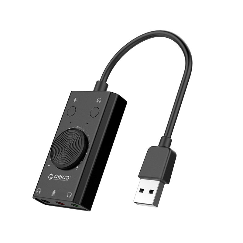 Orico SC2 išorinė daugiafunkcė garso kortelė su USB-A - juoda -- Audio Adapters
