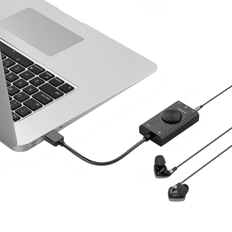 Orico SC2 išorinė daugiafunkcė garso kortelė su USB-A - juoda -- Audio Adapters