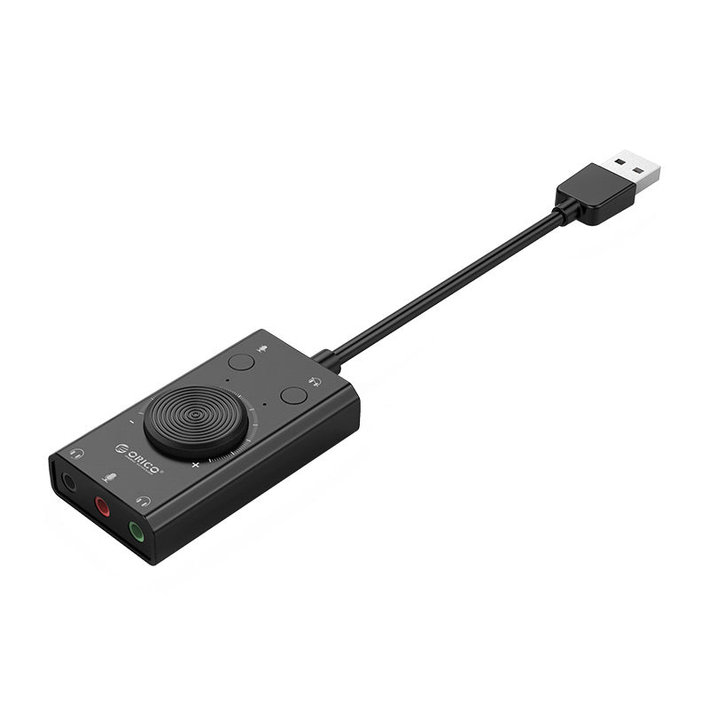 Orico SC2 išorinė daugiafunkcė garso kortelė su USB-A - juoda -- Audio Adapters