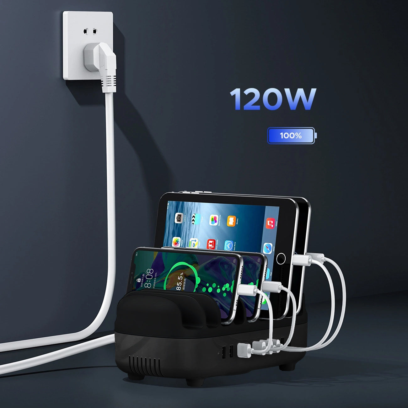 Orico DUK-10P-V1 išmanioji įkrovimo stotelė 10 x USB-A - juoda -- Cell phone chargers