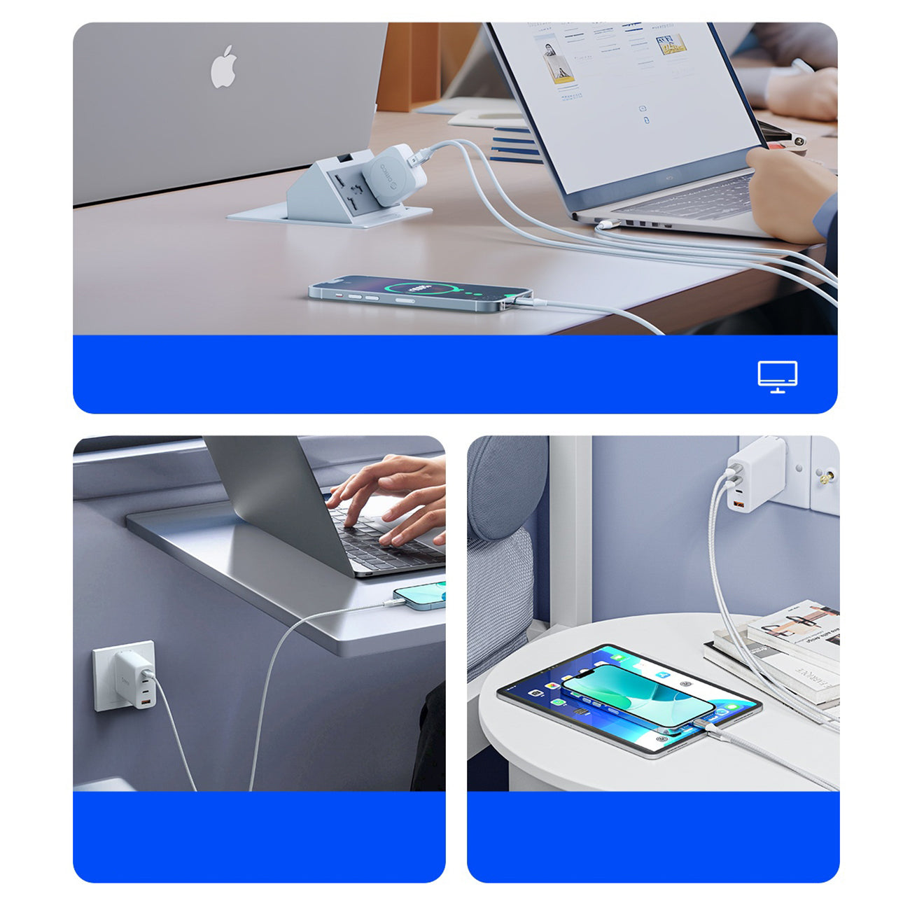 Orico CDX 60W 3A Power Delivery USB-C - USB-C 1m laidas - baltas