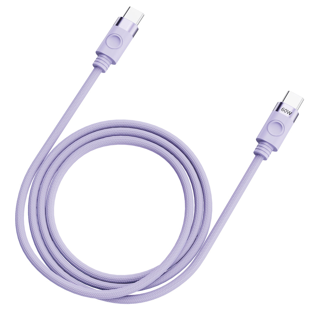 Orico CDX 60W 3A Power Delivery USB-C - USB-C 1m laidas - violetinis -- Cell phone cables
