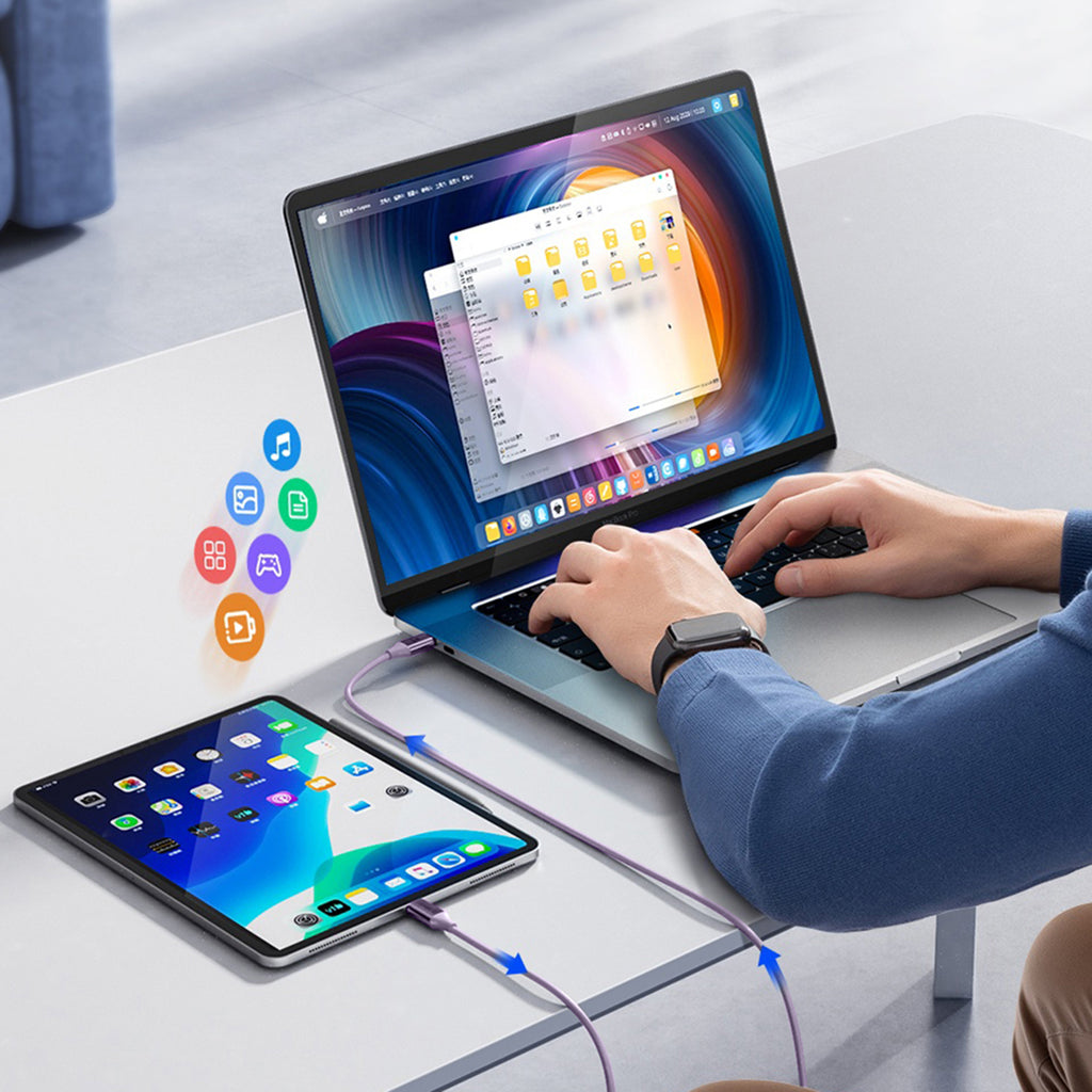 Orico CDX 60W 3A Power Delivery USB-C - USB-C 1m laidas - violetinis -- Cell phone cables