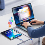 Orico CDX 60W 3A Power Delivery USB-C - USB-C 1m laidas - violetinis -- Cell phone cables