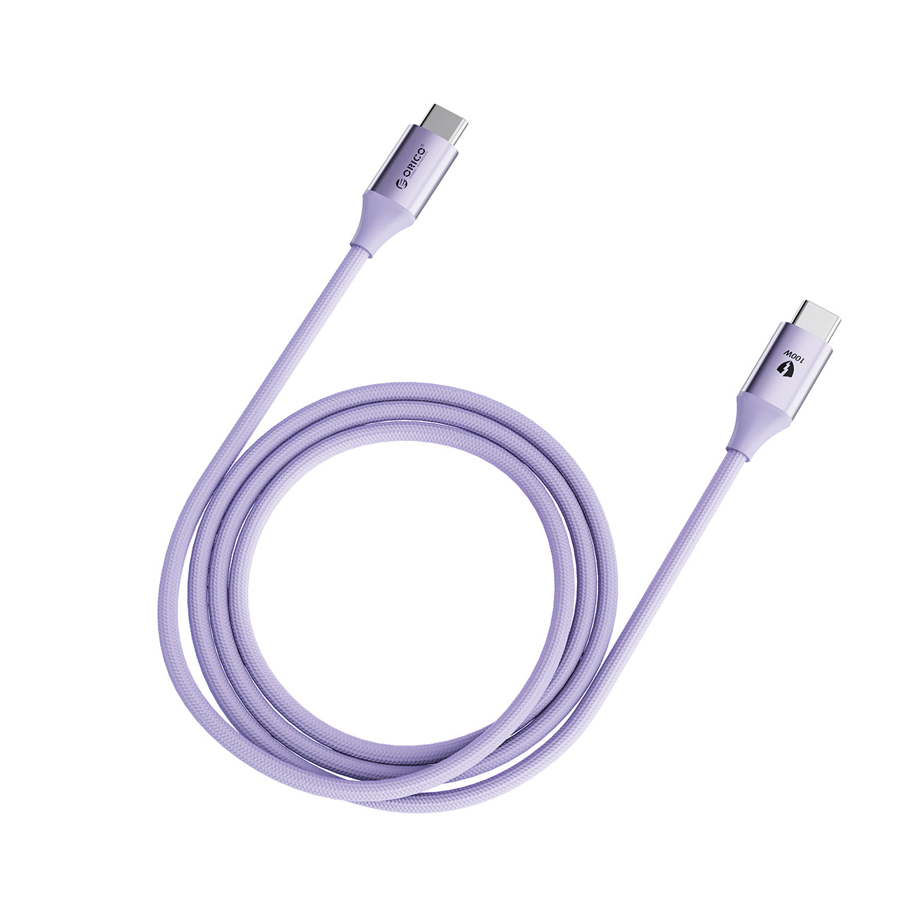 Orico CDX Laidas USB-C - USB-C 100W 5A Power Delivery 1m violetinis