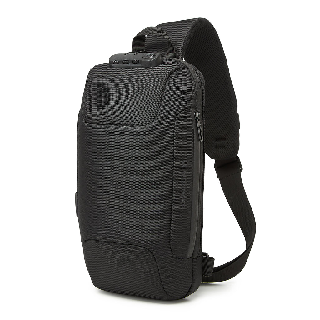 Wozinsky Premium vienos petnešos apsauginė miesto kuprinė su organizatoriumi ir USB - juoda -- Laptop Bags