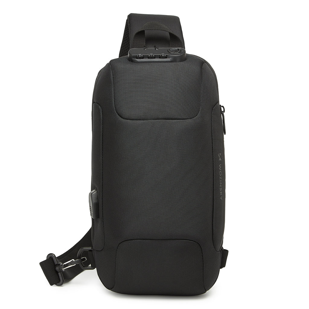 Wozinsky Premium vienos petnešos apsauginė miesto kuprinė su organizatoriumi ir USB - juoda -- Laptop Bags