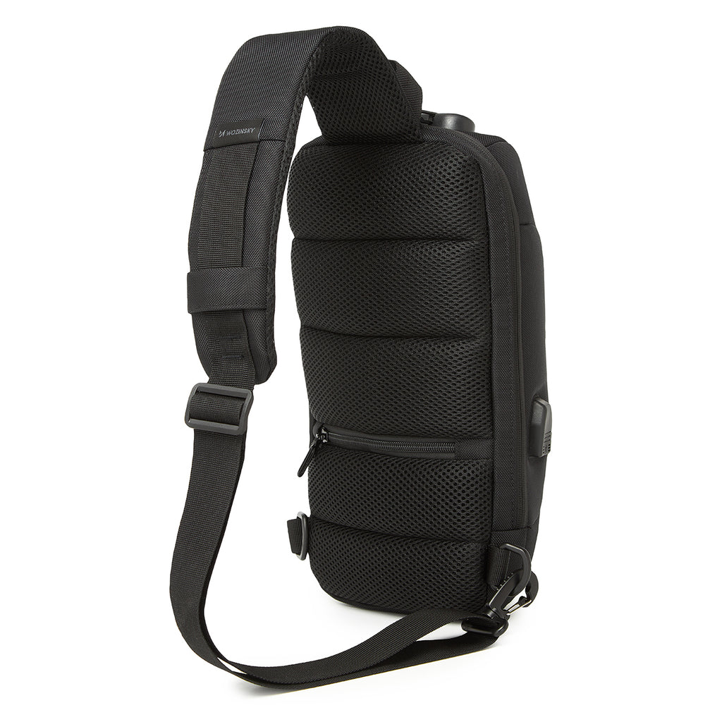 Wozinsky Premium vienos petnešos apsauginė miesto kuprinė su organizatoriumi ir USB - juoda -- Laptop Bags