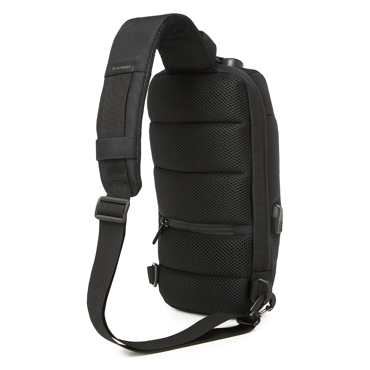 Wozinsky Premium vienos petnešos apsauginė miesto kuprinė su organizatoriumi ir USB - juoda -- Laptop Bags