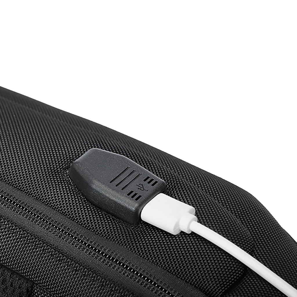 Wozinsky Premium vienos petnešos apsauginė miesto kuprinė su organizatoriumi ir USB - juoda -- Laptop Bags