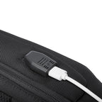 Wozinsky Premium vienos petnešos apsauginė miesto kuprinė su organizatoriumi ir USB - juoda -- Laptop Bags