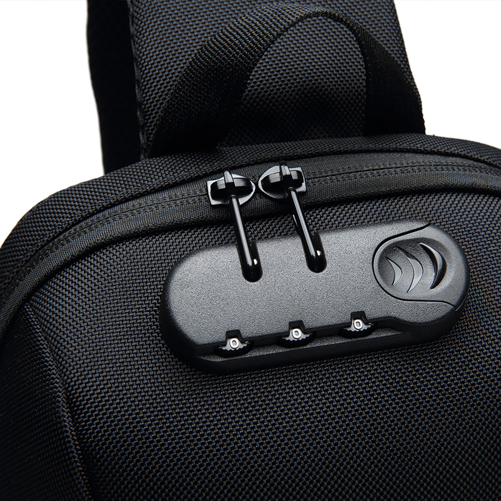 Wozinsky Premium vienos petnešos apsauginė miesto kuprinė su organizatoriumi ir USB - juoda -- Laptop Bags