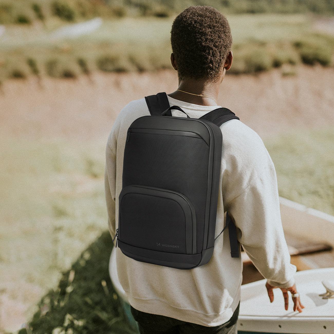 Wozinsky Premium vandeniui atspari nešiojamojo kompiuterio kuprinė - juoda -- Laptop Bags