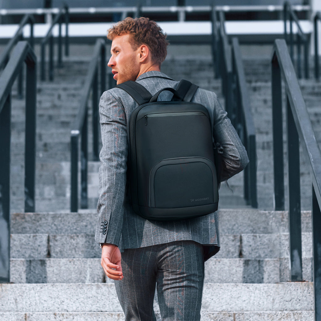 Wozinsky Premium vandeniui atspari nešiojamojo kompiuterio kuprinė - juoda -- Laptop Bags