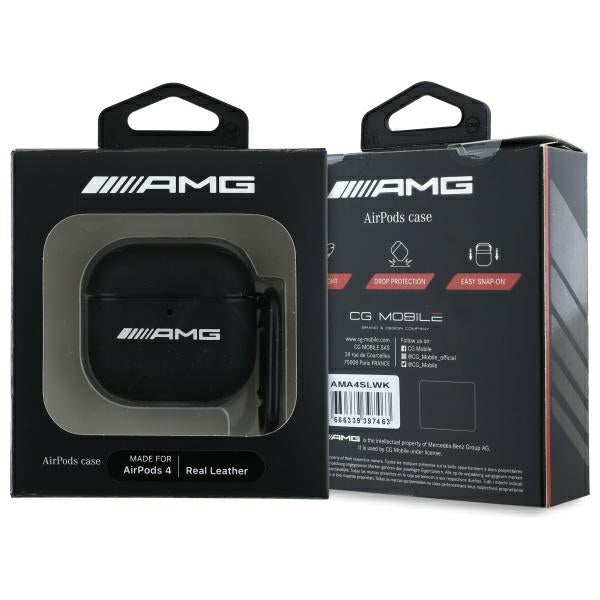 AMG odinis dėklas AirPods 4 – juodas su logotipu