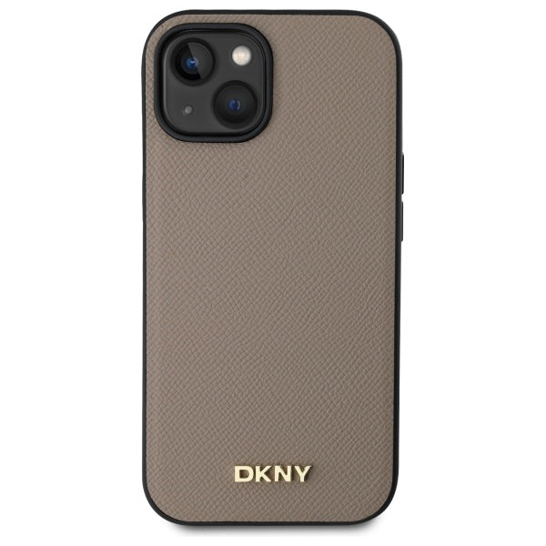 DKNY MagSafe dėklas iPhone 15 – smėlio spalvos