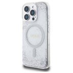 Guess MagSafe dėklas iPhone 16 Pro – sidabrinis