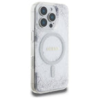 Guess MagSafe dėklas iPhone 16 Pro – sidabrinis