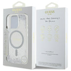 Guess MagSafe dėklas iPhone 16 Pro – sidabrinis