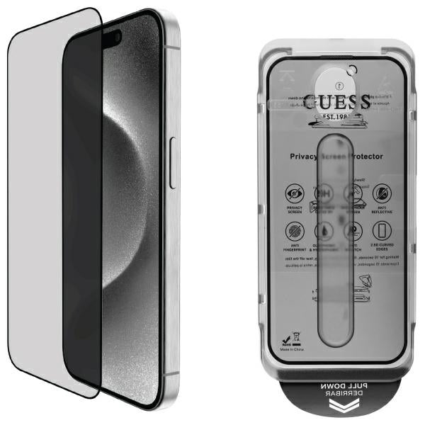 Guess privatumo grūdintas stiklas iPhone 16 Pro
