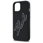 Karl Lagerfeld dėklas iPhone 15 – juodas (3D logotipas)