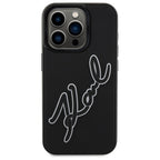 Karl Lagerfeld 3D Rubber dėklas iPhone 15 Pro Max – juodas