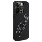 Karl Lagerfeld 3D Rubber dėklas iPhone 15 Pro Max – juodas