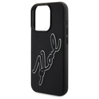 Karl Lagerfeld 3D Rubber dėklas iPhone 15 Pro Max – juodas