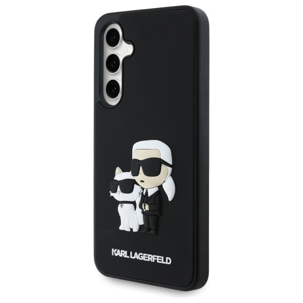 Karl Lagerfeld 3D Rubber Karl&Choupette dėklas Samsung Galaxy S24 FE – juodas