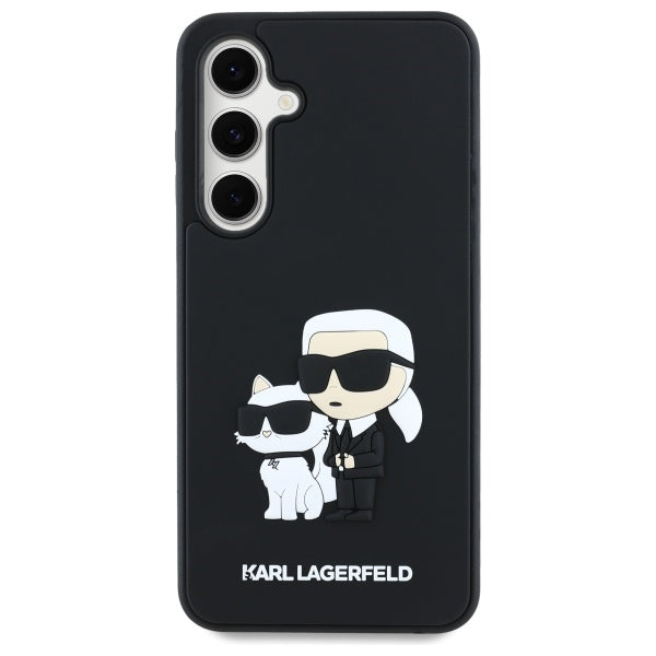 Karl Lagerfeld 3D Rubber Karl&Choupette dėklas Samsung Galaxy S24 FE – juodas