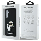 Karl Lagerfeld 3D Rubber Karl&Choupette dėklas Samsung Galaxy S24 FE – juodas