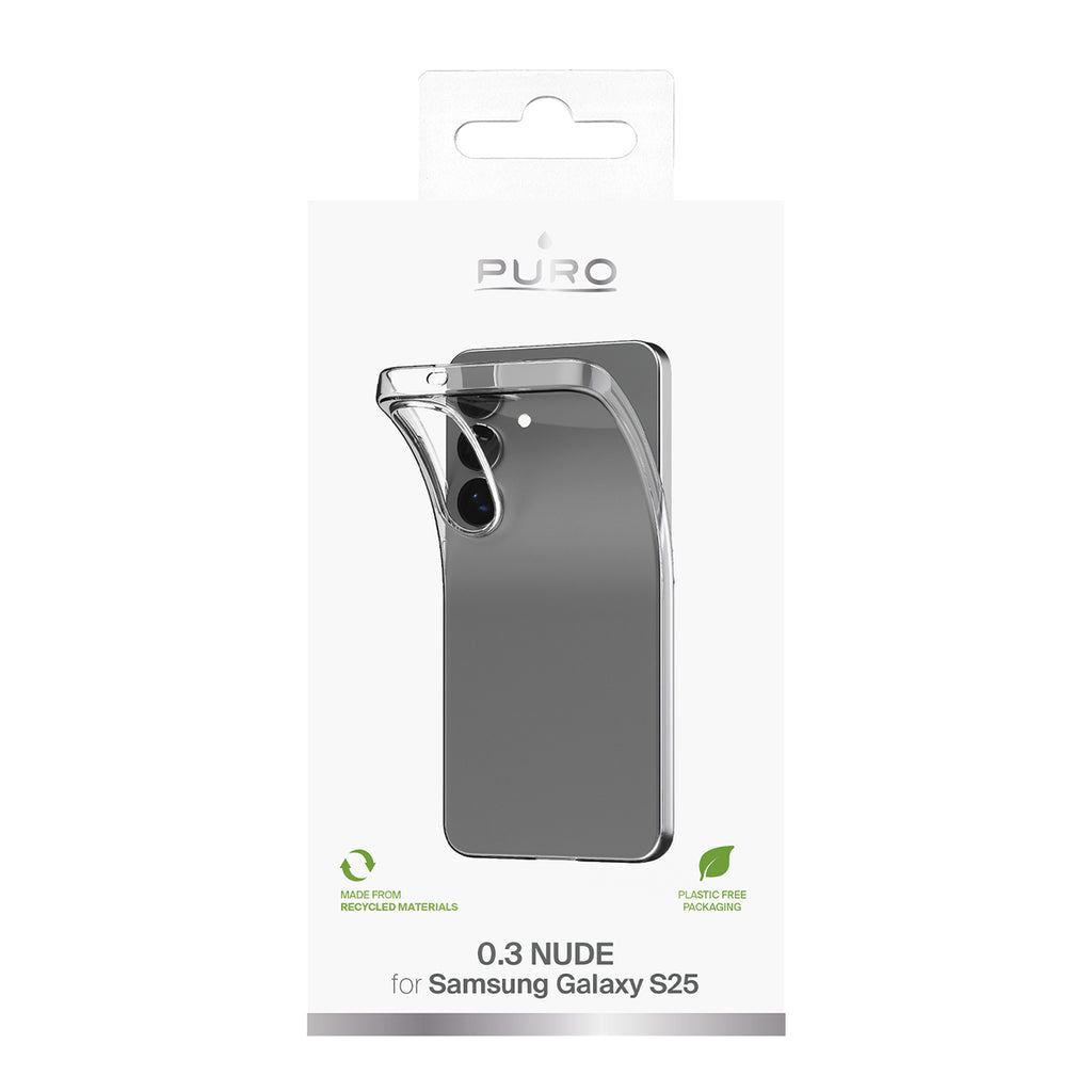 Silikoninis dėklas Puro 03 Nude, skirtas Samsung Galaxy S25 – skaidrus