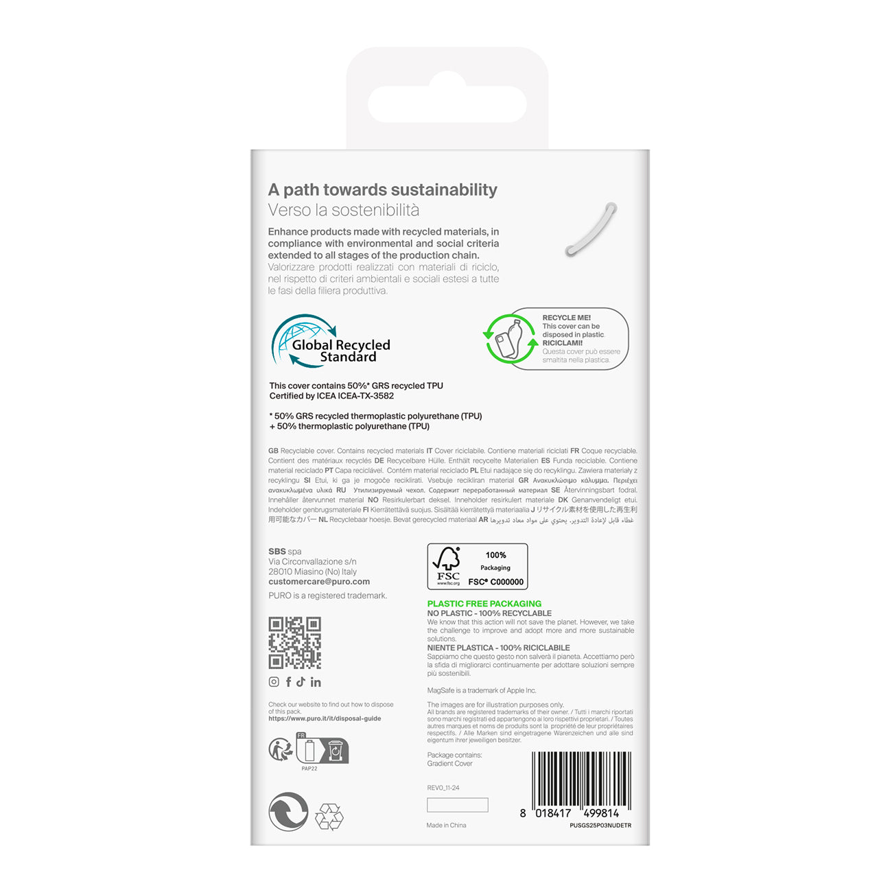 Skaidrus TPU dėklas Samsung Galaxy S25 Ultra – Puro 03 Nude
