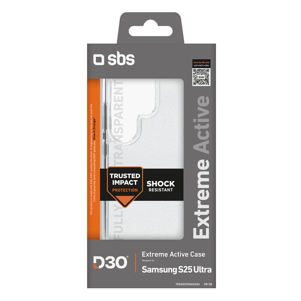 SBS D3O apsauginis dėklas Samsung Galaxy S25 Ultra – skaidrus